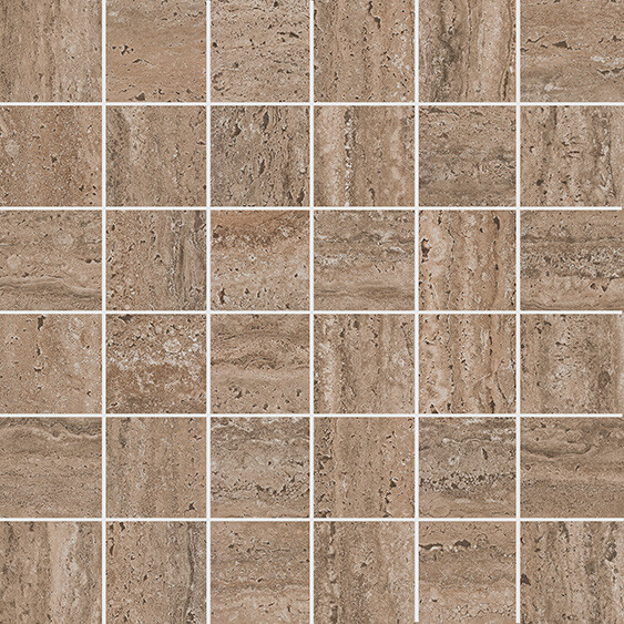 Керамический гранит Декор Kerama Marazzi Прованс Про Травертин мозаичный коричневый светлый матовый обрезной 30x30x0,9 KMD2MSA019GR