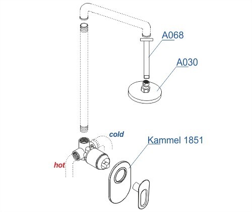 WasserKRAFT A12830 душевая система скрытый монтаж хром