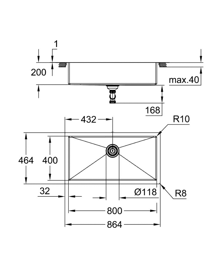 Grohe K700 86*46 31580SD1 мойка кухонная