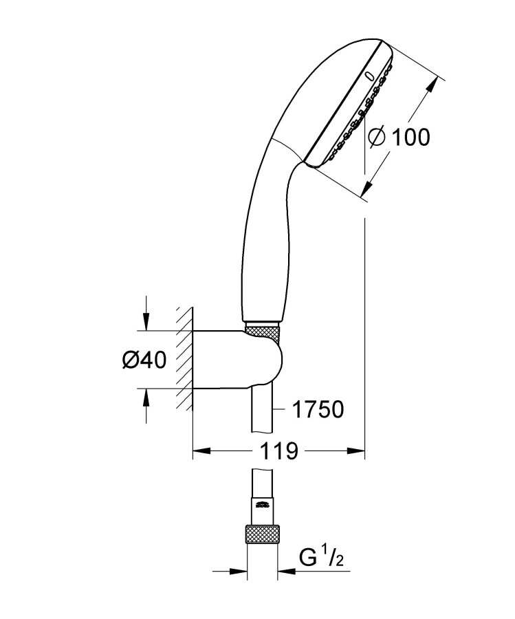 Grohe New Tempesta 27849001 ручной душ