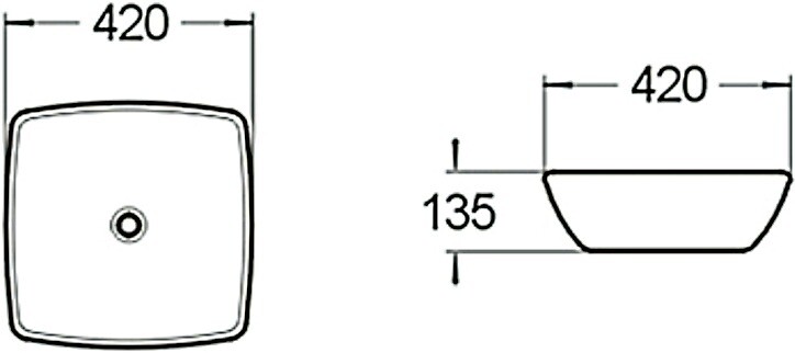 SantiLine SL-1044 раковина накладная 42 см