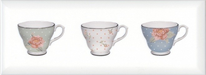 Kerama Marazzi Веджвуд 15х40 см декор настенный белый чашки