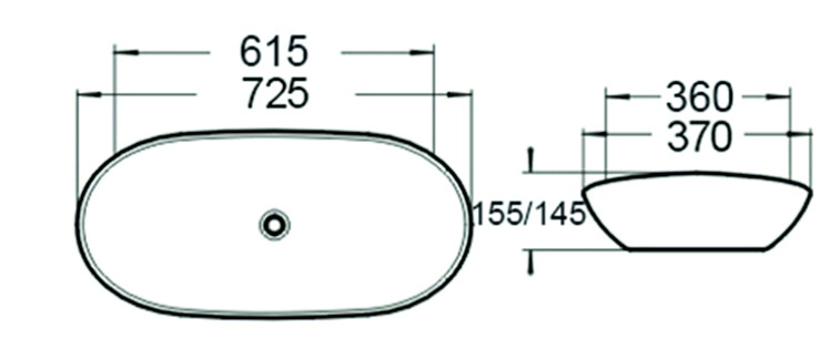 SantiLine SL-1025МВ раковина накладная 61 см