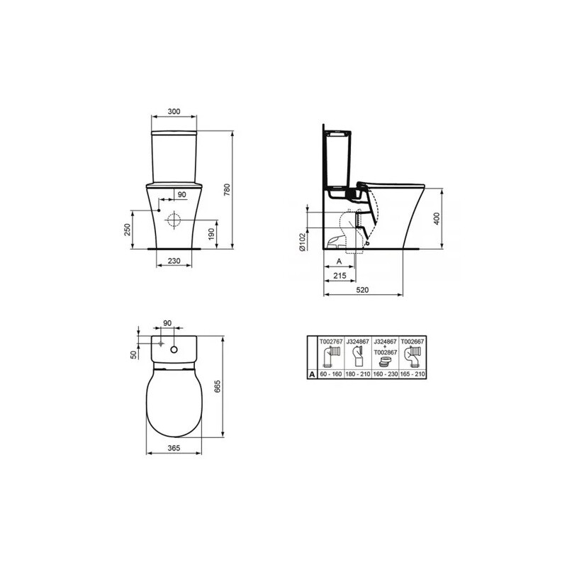 Ideal Standard Connect Aquablade E039701 + E785601 унитаз напольный