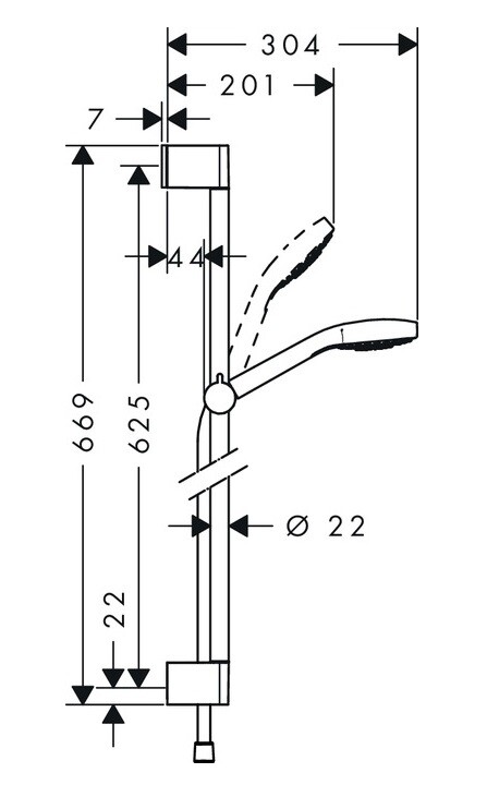 Душевой набор Hansgrohe 26584400 Croma Select E 1jet