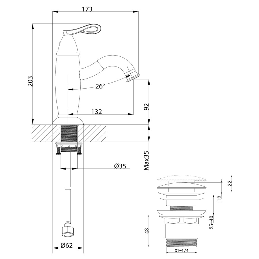 Lemark LM6106BRG Prime смеситель для раковины черный/розовое золото