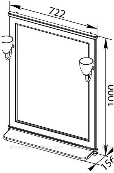 Зеркальное полотно Aquanet Валенса 70*100 черный краколет/серебро 00180298