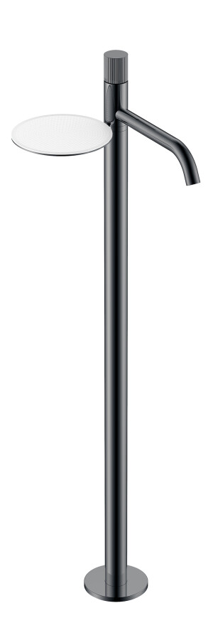 Смеситель для раковины напольный Boheme Stick ручка Linea Shine Gun Metal 120-SGM.3