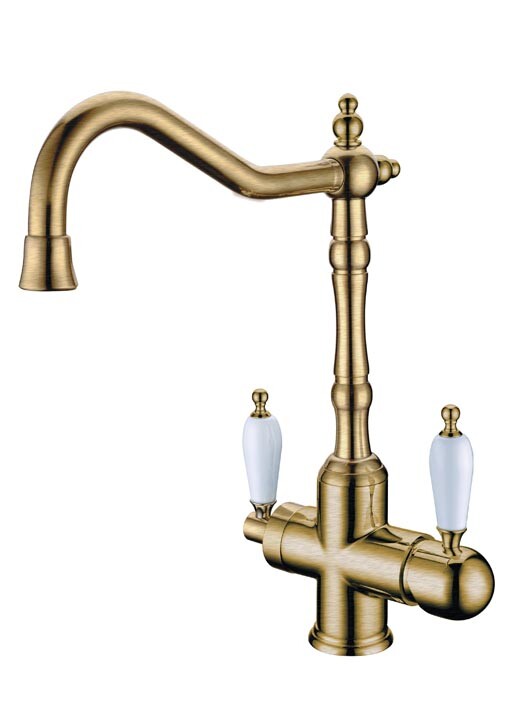 Смеситель для кухни Boheme Kitchen Medici Ripresa ручки с белой керамикой 111