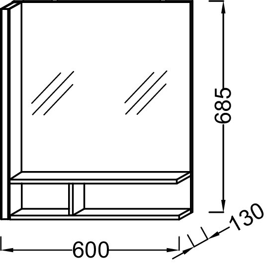 Зеркальное полотно Jacob Delafon Terrace L 60*13*68,5 см EB1180G-NF