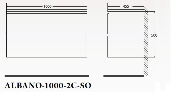 BelBagno Albano 100 см тумба под раковину ALBANO-1000-2C-SO-PS подвесная