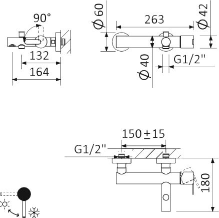 Cezares Leaf VD-01 смеситель для ванны хром