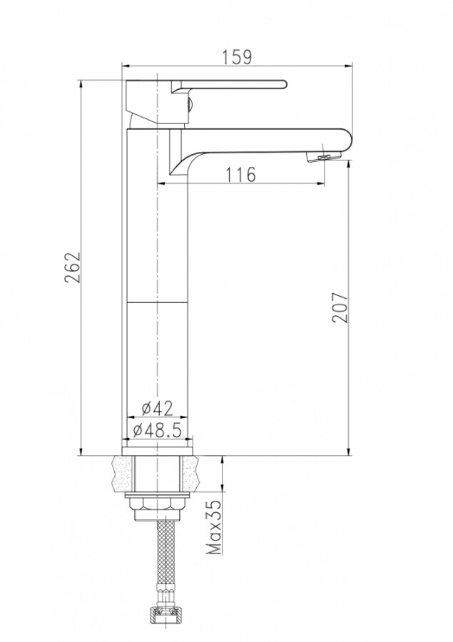 Cersanit Brasko Black A63111 смеситель для раковины черный