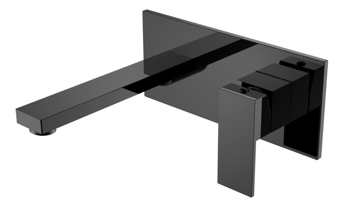 Смеситель для раковины из стены Boheme Qubic Shine Gun Metal 475-SGM