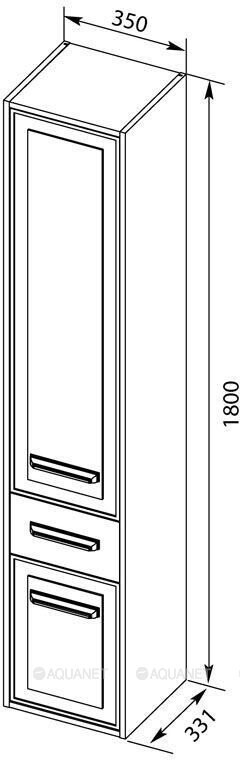 Aquanet Остин 00203912 шкаф-пенал подвесной, дуб сонома/белый 35