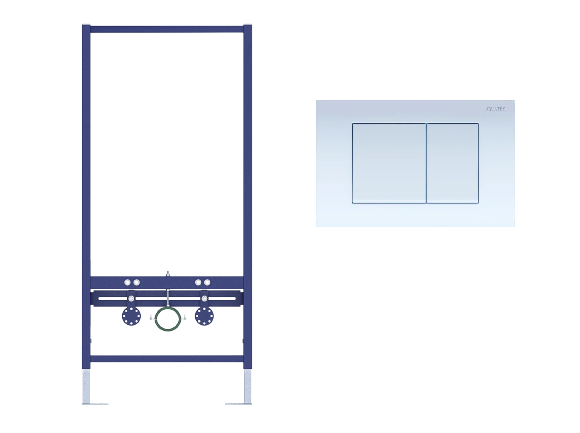Aquatek Standart INSB-0000001 инсталляция для биде + кнопка KDI-0000009 белая