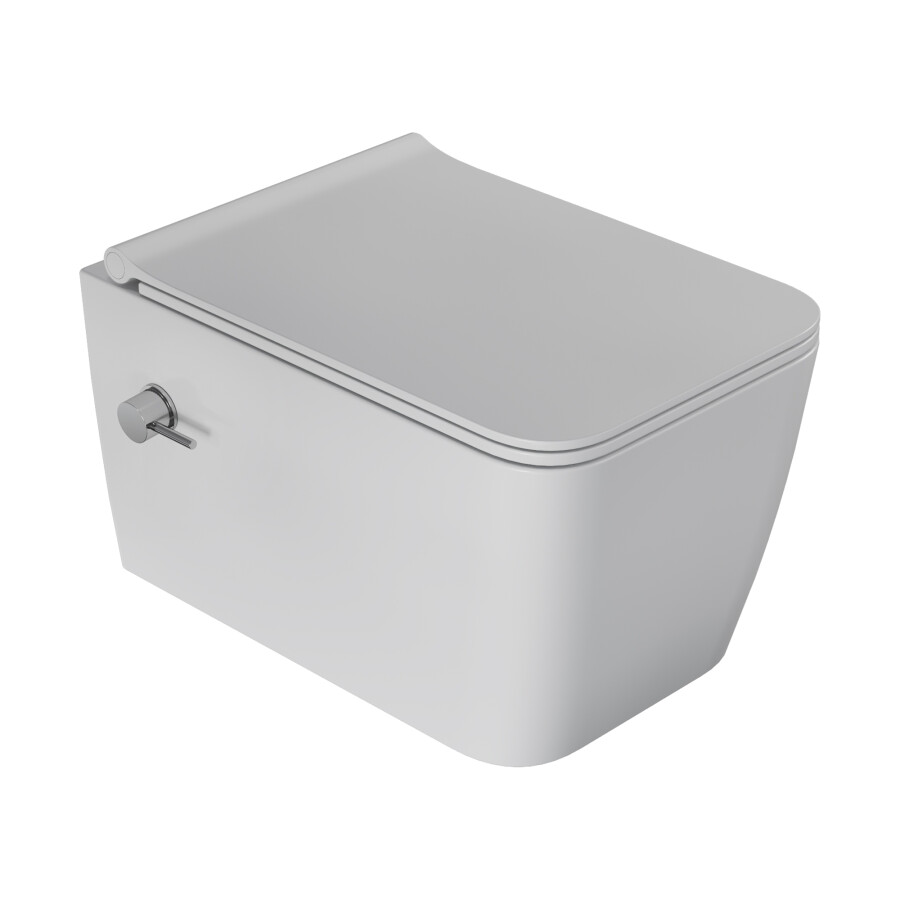 Унитаз подвесной с функцией биде Boheme Zen Белый матовый с крышкой, Торнадо 967-SET-2-MW