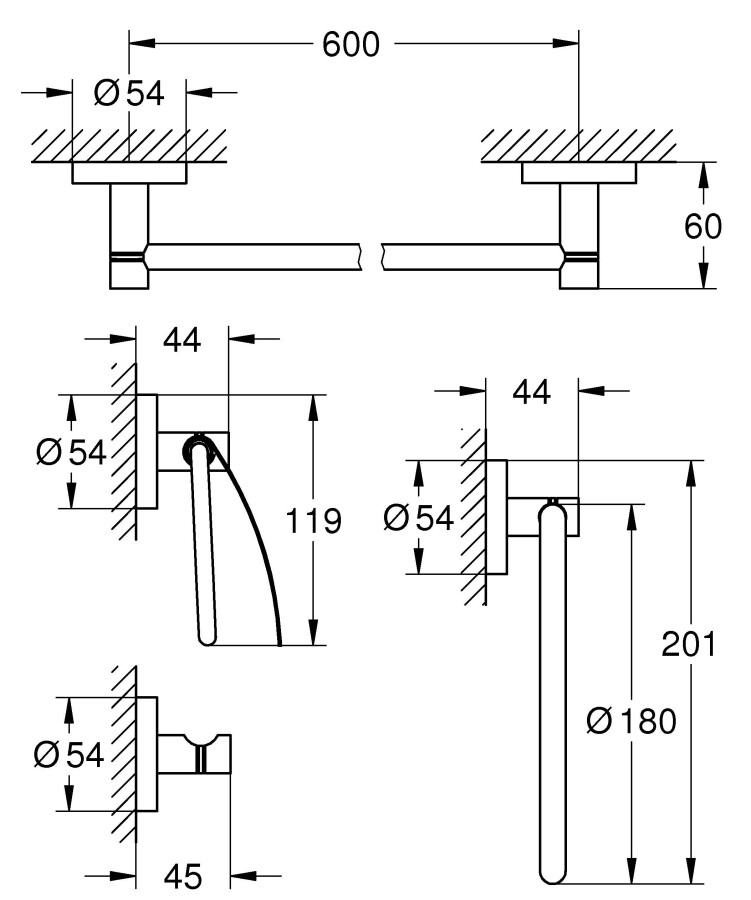 Grohe Essentials 40776DC1 набор аксессуаров суперсталь