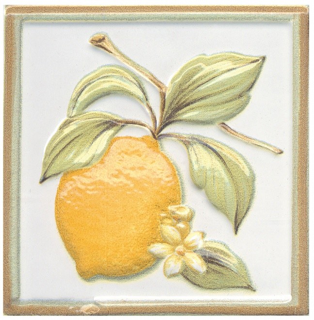 Kerama Marazzi Капри 10х10 см декор настенный белый глянцевый Лимон