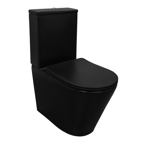 Azario Black Queen унитаз напольный безободковый с сиденьем микролифт AZ-8380