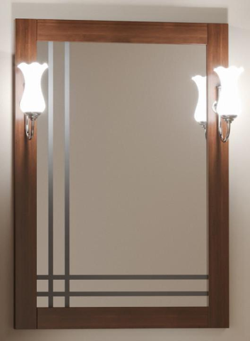 Opadiris Сакура зеркало со светильниками 60 см орех левое 002191