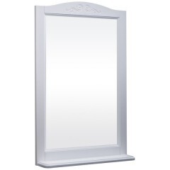 BAS Варна зеркало в рамке с полочкой 60 см белого цвета