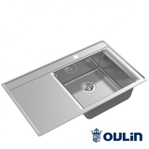Oulin OL-S6101 кухонная мойка satin система POP-UP 85x50.6 см