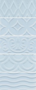 Kerama Marazzi Авеллино 7х15 см плитка настенная структура mix голубая 16015