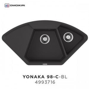 Omoikiri Yonaka 98-C-BL 4993716 кухонная мойка аrtgranit черный 98х51 см