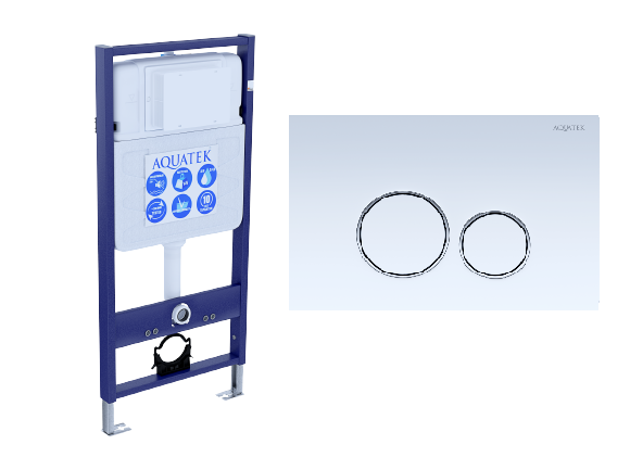Aquatek Standart 50 INS-0000012 инсталляция для унитаза + кнопка KDI-0000015 белая