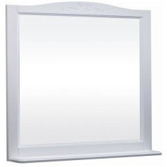BAS Варна зеркало в рамке с полочкой 105 см белый цвет