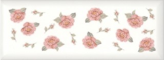 Kerama Marazzi Веджвуд 15х40 см плитка настенная белая глянцевая цветы