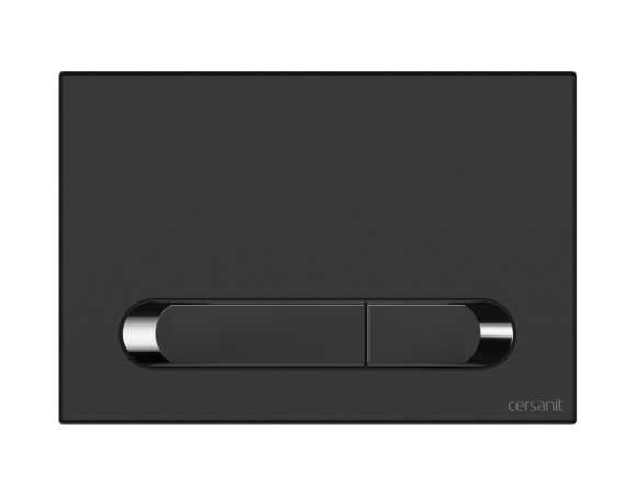 Cersanit кнопка Estetica пластик черный матовый с рамкой 64112