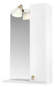 Triton Реймс 50 зеркало с подсветкой со шкафом и полкой правое белое
