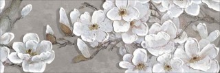 Уралкерамика Поль 20х60 см бордюр настенный цветы 