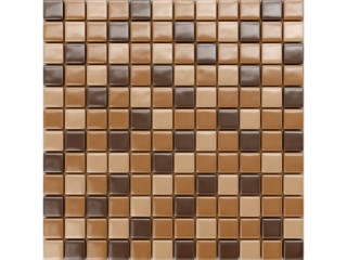 MVA Print mosaic мозаика стеклянная бежево-коричневая микс 32x32 см поверхность глянцевая