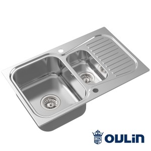 Oulin OL-359S кухонная мойка satin система POP-UP 80x50 см