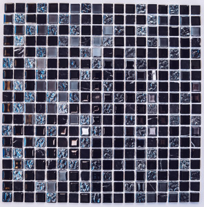 Bonaparte Tesla 30х30 см мозайка стеклянная с камнем черно голубая