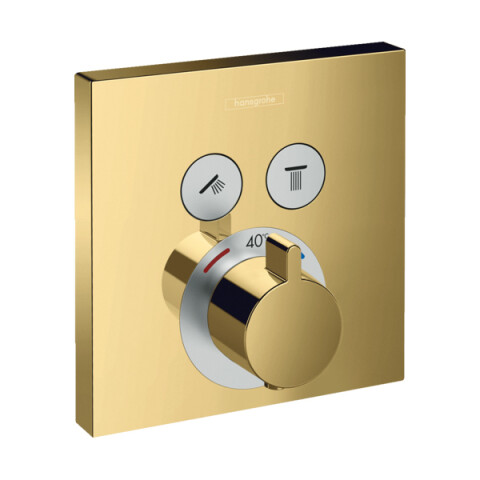 Hansgrohe ShowerSelect Термостат скрытого монтажа для 2 потребителей золото 15763990