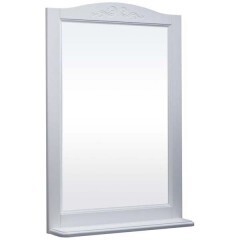 BAS Варна зеркало в рамке с полочкой 65 см цвет белый
