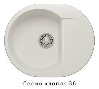 Polygran Atol-620 50*62 см мойка для кухни белый хлопок