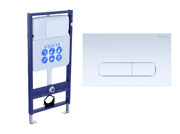 Aquatek Standart 50 INS-0000012 инсталляция для унитаза + кнопка KDI-0000013 белая