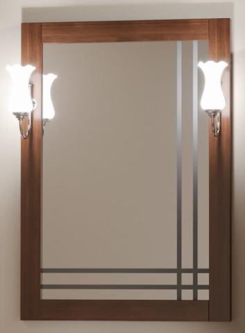 Opadiris Сакура зеркало со светильниками 60 см орех правое 001246
