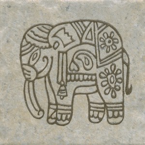 Kerama Marazzi Каламкари 10х10 см декор настенный серый слон