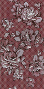 Нефрит Аллегро бордо 20х40см декор настенный цветы