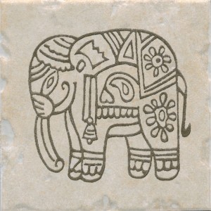 Kerama Marazzi Каламкари 10х10 см декор настенный бежевый слон