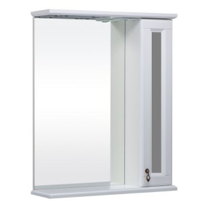 BAS Варна зеркало с полочкой и шкафчиком стекло 60 см цвет белый