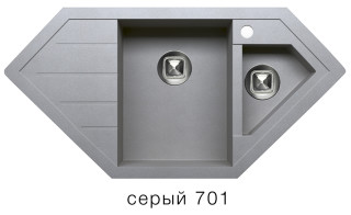 Tolero R-114 кухонная мойка серый 49.6 х 100 см