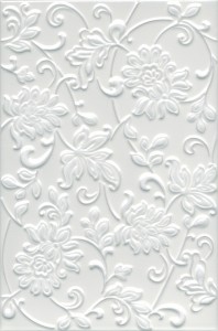 Kerama Marazzi Аджанта 20х30 см плитка настенная белая матовая цветы 8216