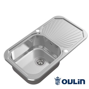 Oulin OL-307 кухонная мойка satin система POP-UP 79x43 см